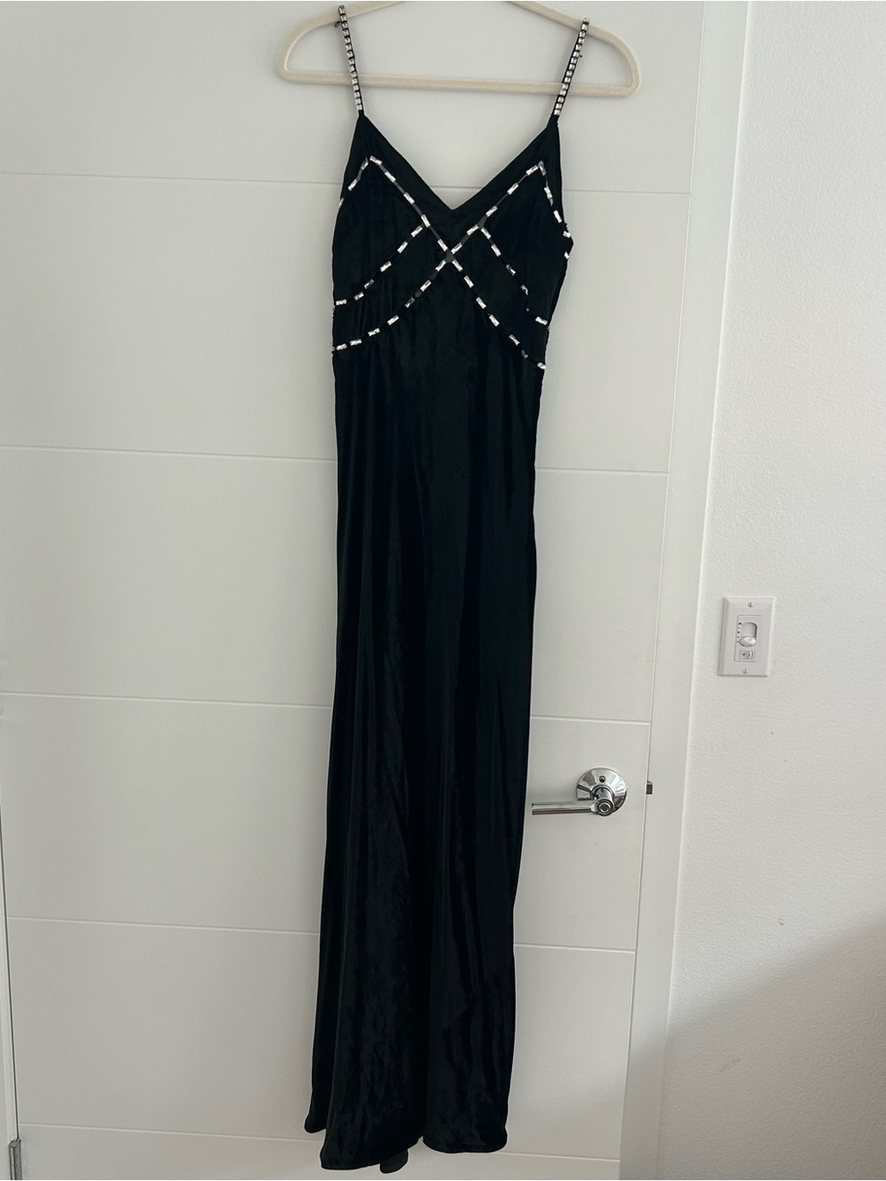 LoveShackFancy Corrino Black Maxi Velvet Dress